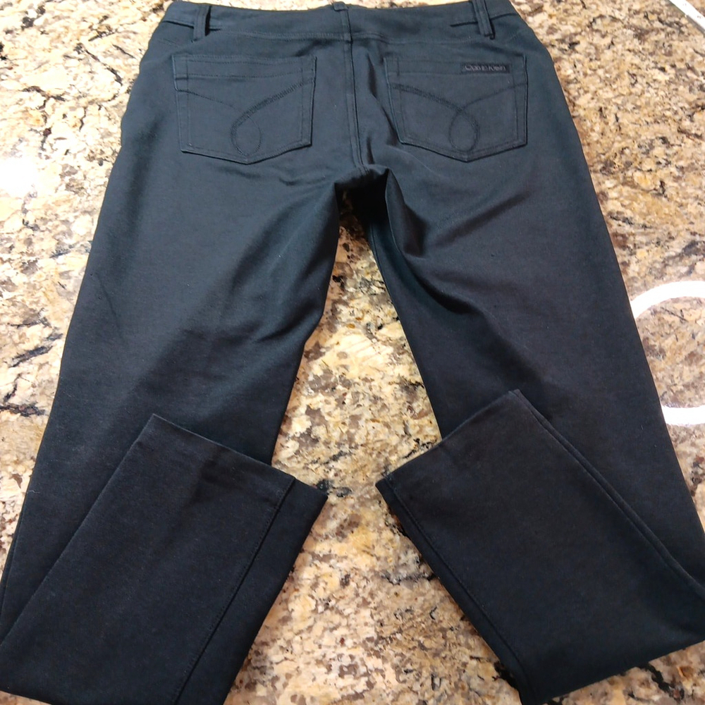 Size 8 X 27 Calvin Klein Jeggings Black Stretchy Womens Hemmed - Picture 9 of 12